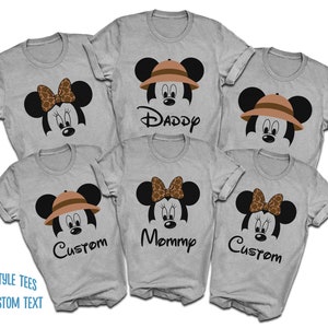 Mickey and Minnie Animal Kingdom Theme T-Shirts | Mommy Daddy and Kids | Custom Disney T-Shirts | 2023 Disney World Custom T-Shirts