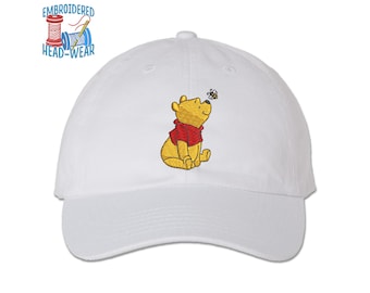 Gorra bordada de Winnie the Pooh / Gorra con diseño de oso Pooh y abeja / Tallas para adultos y jóvenes / Gorra de camionero, gorra de pescador, gorra de béisbol / Viaje familiar a Disney