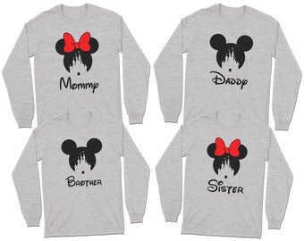 Mickey y Minnie Castle CUSTOM Disney Long Sleeve T-Shirts / Disney Family Vacation Shirts / Disney Family Group Shirts