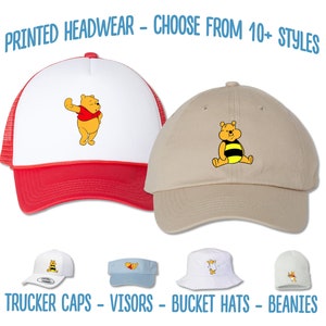 Winnie the Pooh Hat | Funny Pooh Bear Hat | Pooh Kids Hat | Visor Bucket Hat Trucker Cap Beanie | Tigger Piglet Eeyore Hat | Disney Trip Hat