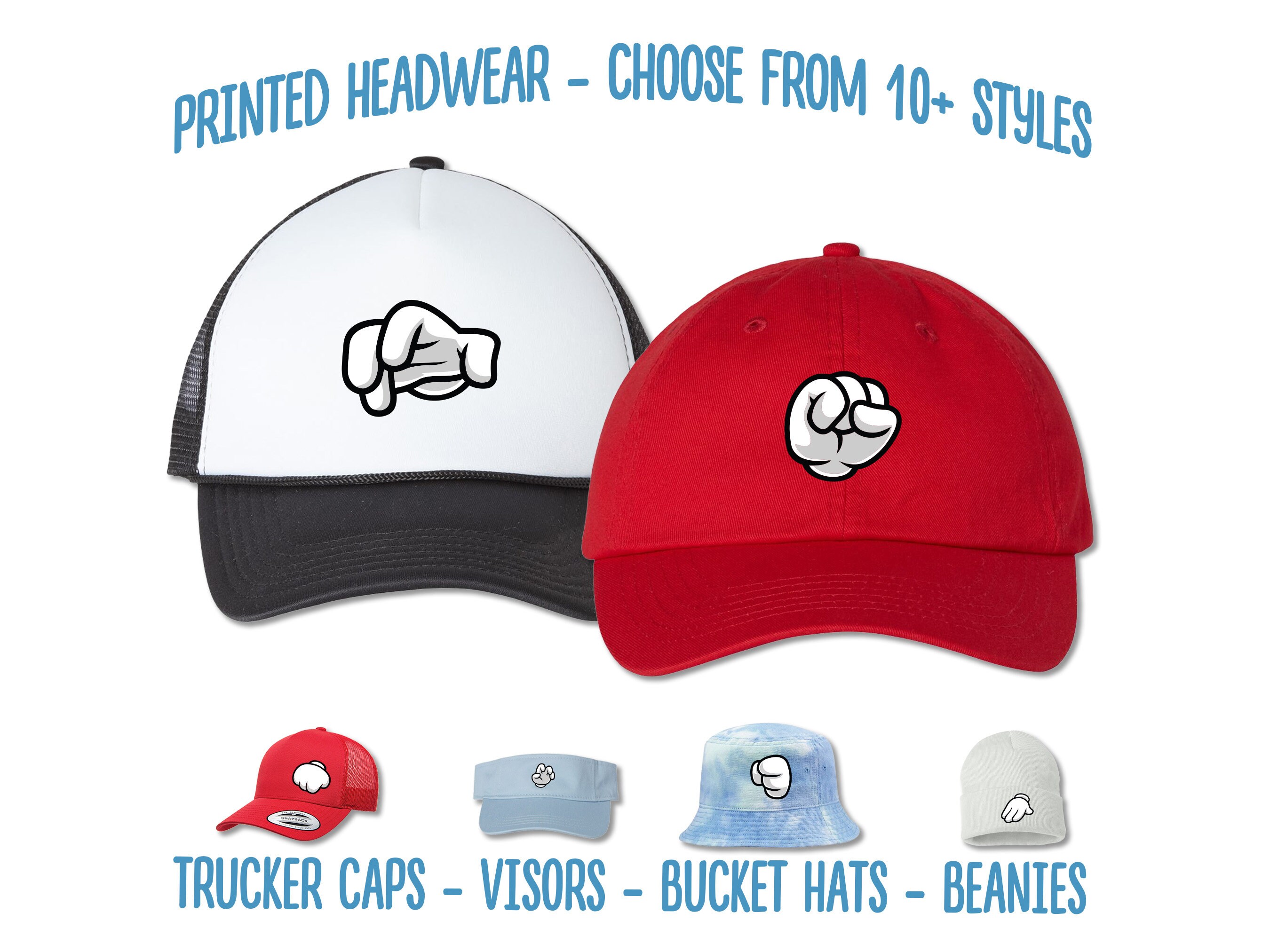 Mickey Glove Hat | Mickey Hand Gesture Printed Hat | Disney 2024