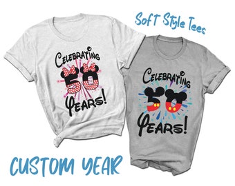 Disney Couples Anniversary T-Shirts | 2023 Anniversary Shirt | Personalized Number and Text | Disney World Family Vacation | Together Since