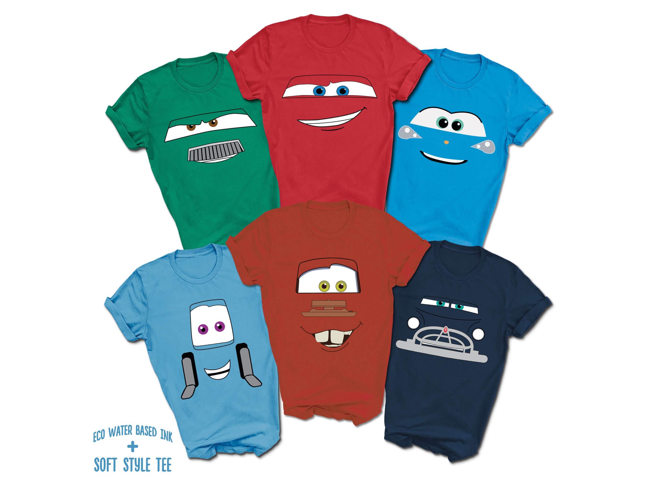 Cars Faces T-shirts | Lightning Mcqueen | Sally Carrera