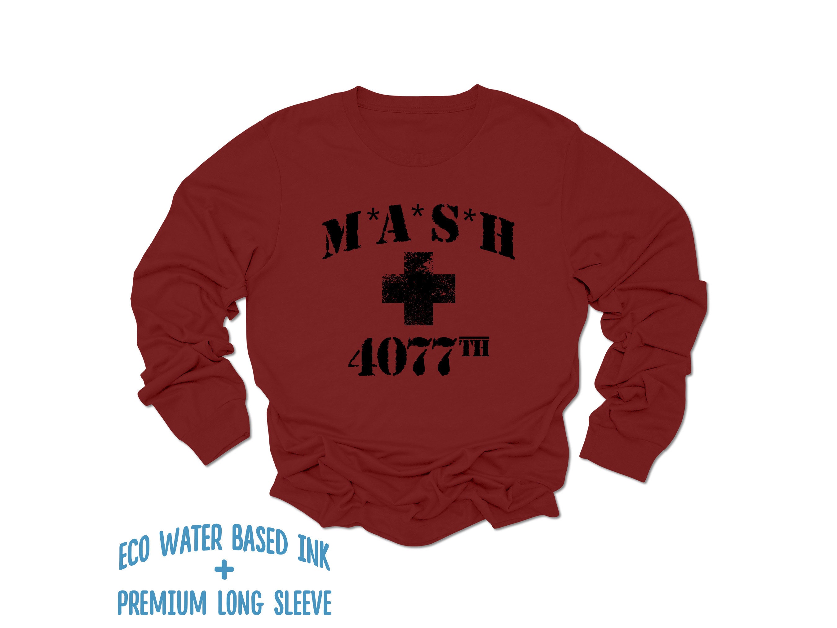 【threetimes】25HS★(S,M) Vintage Lettering Tee Amazon.com: Animation Shops MASH 4077th Logo T-Shirt-Small