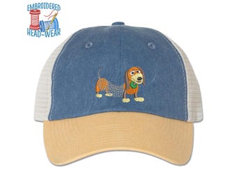Slinky Dog Embroidered Cap | Toy Story Land Cute Slinky Dog Cap | Adult & Youth Sizes | Disney Parks Trucker Cap Bucket Hat Baseball Cap