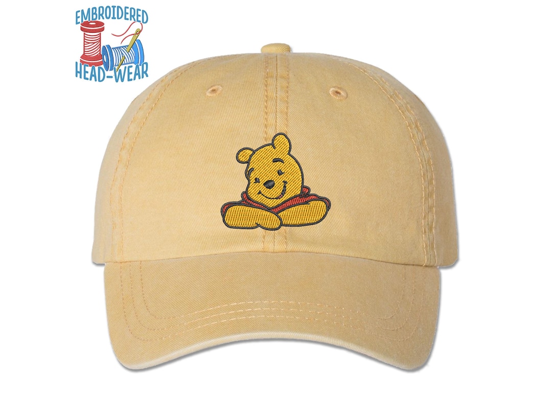 Winnie the Pooh Embroidered Cap Pooh Bear Cute Lover Fan Gift Embroidered  Cap Adult Youth Sizes Trucker Cap Bucket Hat Dad Hat