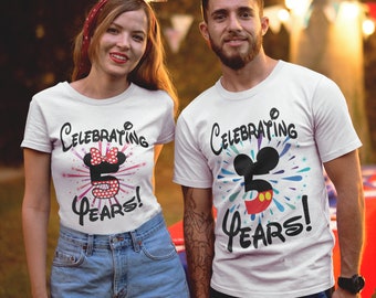 Disney Couples Anniversary T-Shirts | 2023 Anniversary Shirt | Personalized Number and Text | Disney World Family Vacation | Together Since