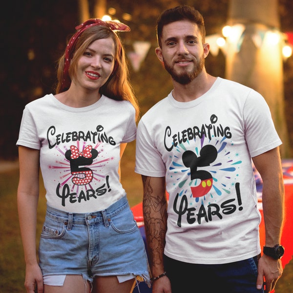 Disney Couples Anniversary T-Shirts | 2023 Anniversary Shirt | Personalized Number and Text | Disney World Family Vacation | Together Since