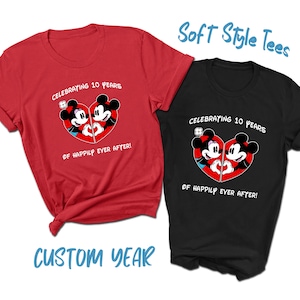CUSTOM Mickey and Minnie Disney Couples Anniversary T-Shirts | 2023 Anniversary Shirt | Personalized Year | Happily Ever After