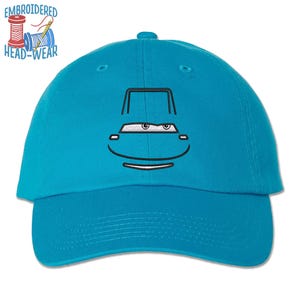 Strip Weathers Face Embroidered Cap | Cars Movie The King Costume Cap | Adult & Youth Size | Radiator Springs Dad Cap Trucker Cap Bucket Hat