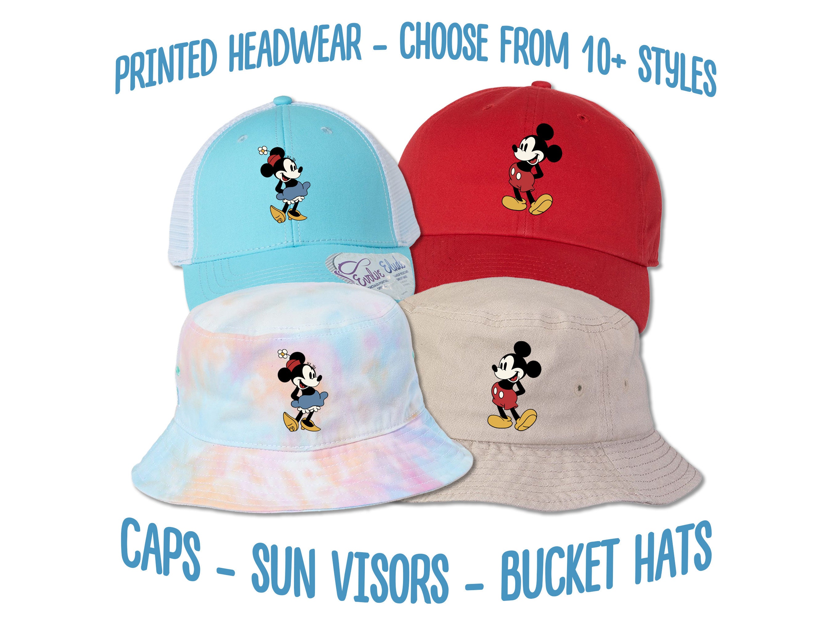 RARE! Disney Parks bucket hat, black and white Mikey Mouse head print, red bow Mickey Ear Bucket Hat - Etsy main image 2