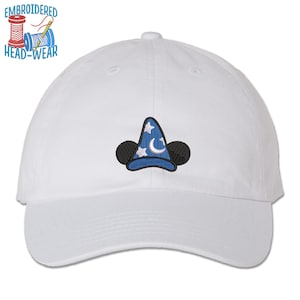 Mickey Sorcerer Embroidered Cap | Adult & Youth Sizes | Mickey Mouse Sorcerer&#39;s Apprentice Hat | Disney Fantasia Mickey Wizard Bucket Hat