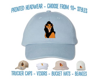 Lion King Scar Villain Hat | Baby Simba Printed Hat | Lion King Birthday Party Cap | Mufasa Bucket Hat | Lion Simba Beanie | Disney Safari