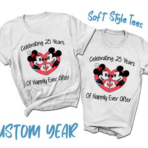 CUSTOM Mickey and Minnie Disney Couples Anniversary T-Shirts | 2023 Anniversary Shirt | Personalized Year | Happily Ever After