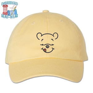 Winnie The Pooh Embroidered Cap | Cute Pooh Bear | Adult & Youth Sizes | Trucker Cap Bucket Hat Dad Hat | Hunny Hunt Cap | Pooh Adventures