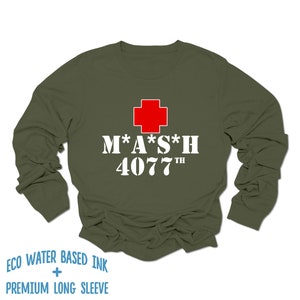 MASH Shirt | MASH 4077th Long Sleeve Shirt | Premium Soft Style Long Sleeve T-Shirt | Vintage Military Army Shirt | Gift | US Army Medic