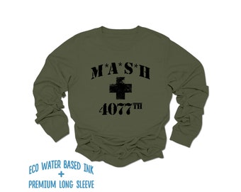 MASH Shirt | MASH 4077th Long Sleeve Shirt | Premium Soft Style Long Sleeve T-Shirt | Vintage Military Army Shirt | Gift | US Army Medic