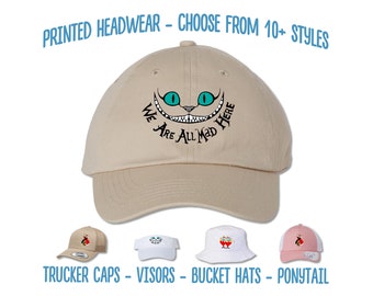 Cheshire Cat Hat | Alice in Wonderland Cap | We're All Mad Here Cat Hat | Tweedle Dee Hat Tweedle Dum Hat | Alice Wonderland Queen of Hearts