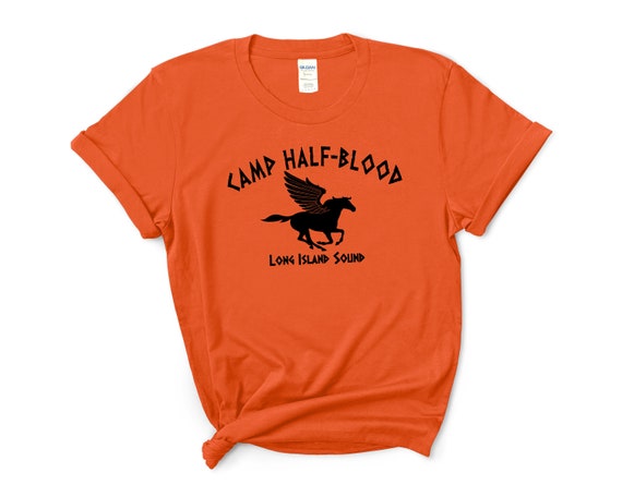 Camp Half Blood Unisex T-shirt. Long Island Sound Greek gods Orange shirt  S-3XL.