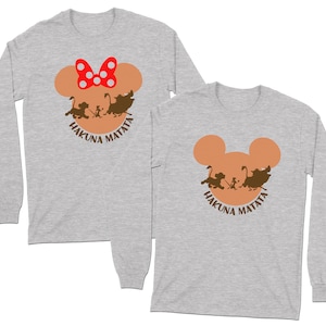Hakuna Matata Disney Theme Long Sleeve T-Shirt | Disney Animal Kingdom Park Shirt | Disney World Family Vacation | The Lion King Shirt