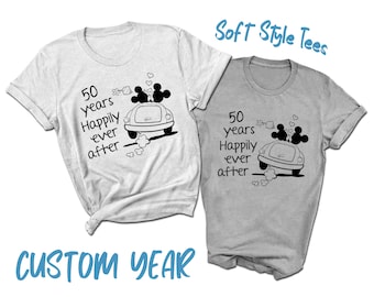 Disney Anniversary Happily Ever After T-Shirt | Custom Years Happily Ever After Tees | Disney Couples Matching T-Shirts | Disney Wifey Hubby