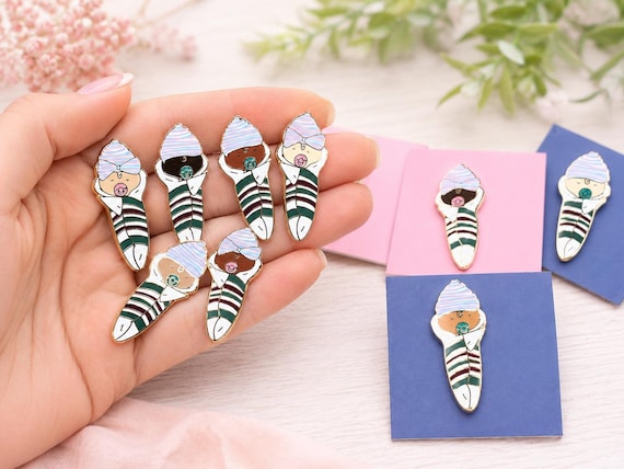 NICU Nurse Enamel Pin: Snuggle Squad Cozy Baby