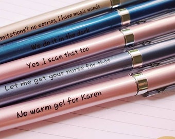 Snarky Ultrasound Tech Rollerball Pens - Set of 5