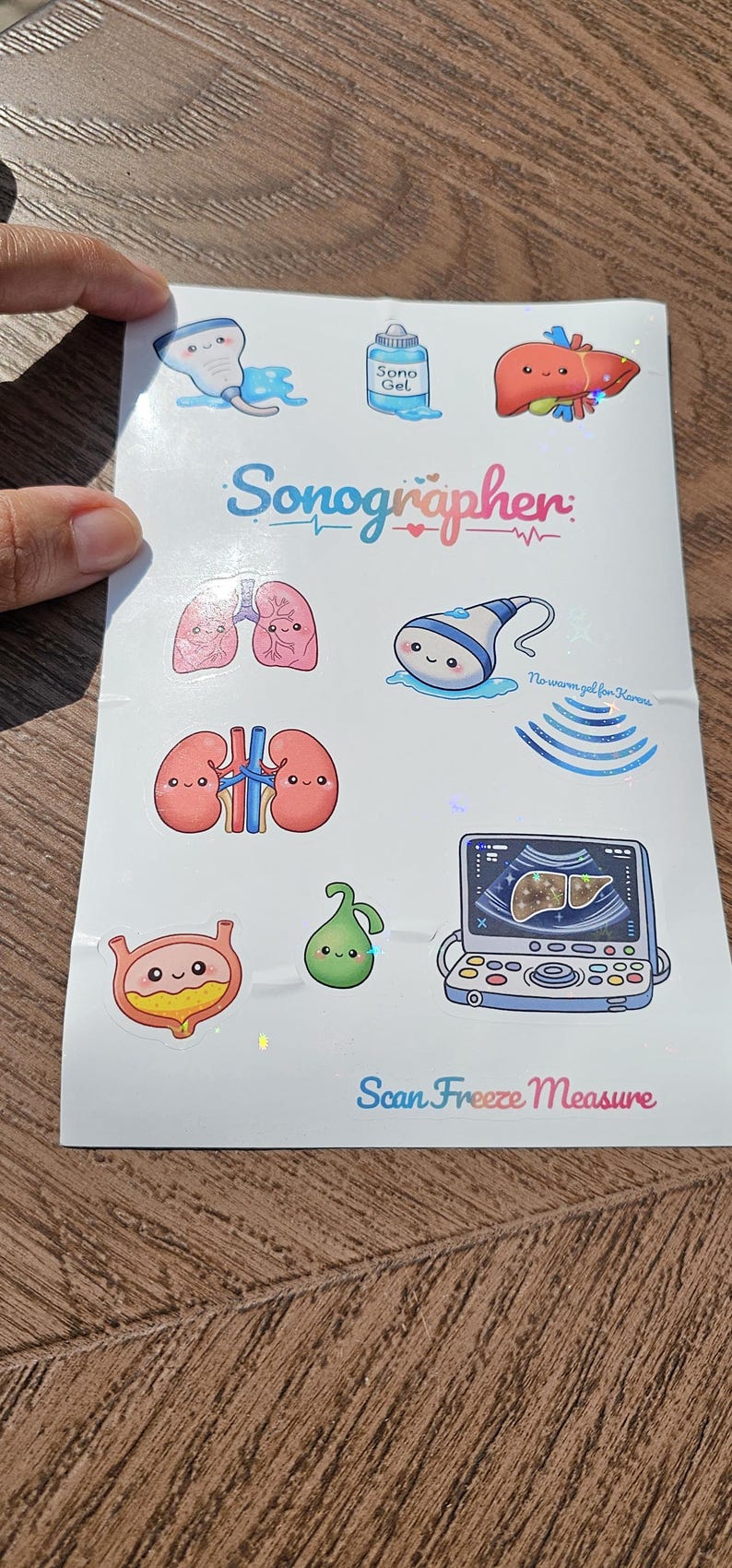Sonographer Sticker Sheet, Ultrasound Tech Medical Stickers (4x7 Inch ...