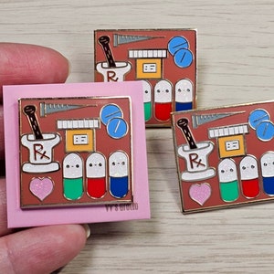 Pharmacy enamel pin.Hard enamel pin.Pharmacy pin.Pharmacy tech gift.Pills pin.Medical enamel pin.Pharmacy tech pin.Happy pills pin.Pin pill