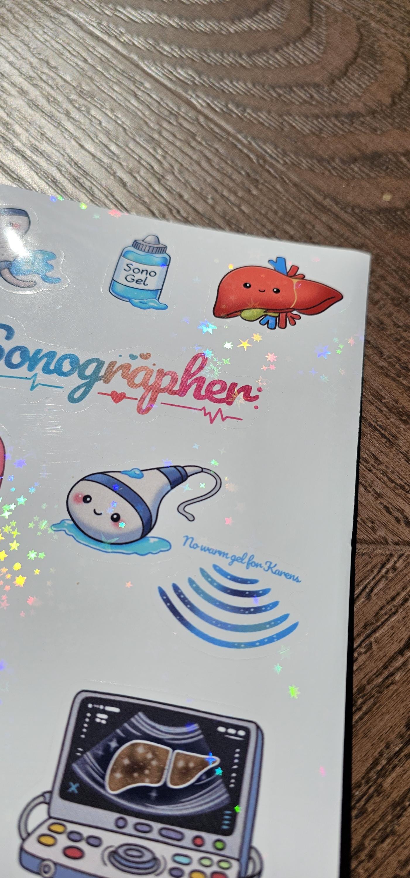 Sonographer Sticker Sheet, Ultrasound Tech Medical Stickers (4x7 Inch ...