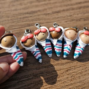Polymer Clay Baby Charm, NICU Nurse Gift, Hospital Blanket image 1