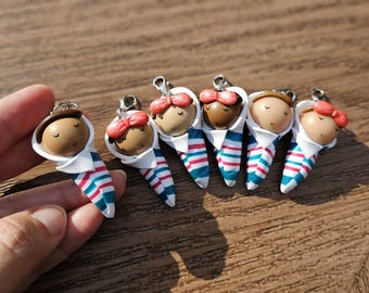 Polymer Clay Baby Charm, NICU Nurse Gift, Hospital Blanket