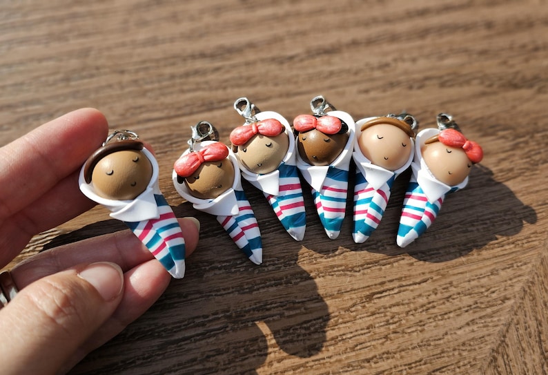 Polymer Clay Baby Charm, NICU Nurse Gift, Hospital Blanket image 1