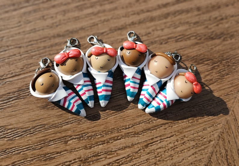Polymer Clay Baby Charm, NICU Nurse Gift, Hospital Blanket image 2