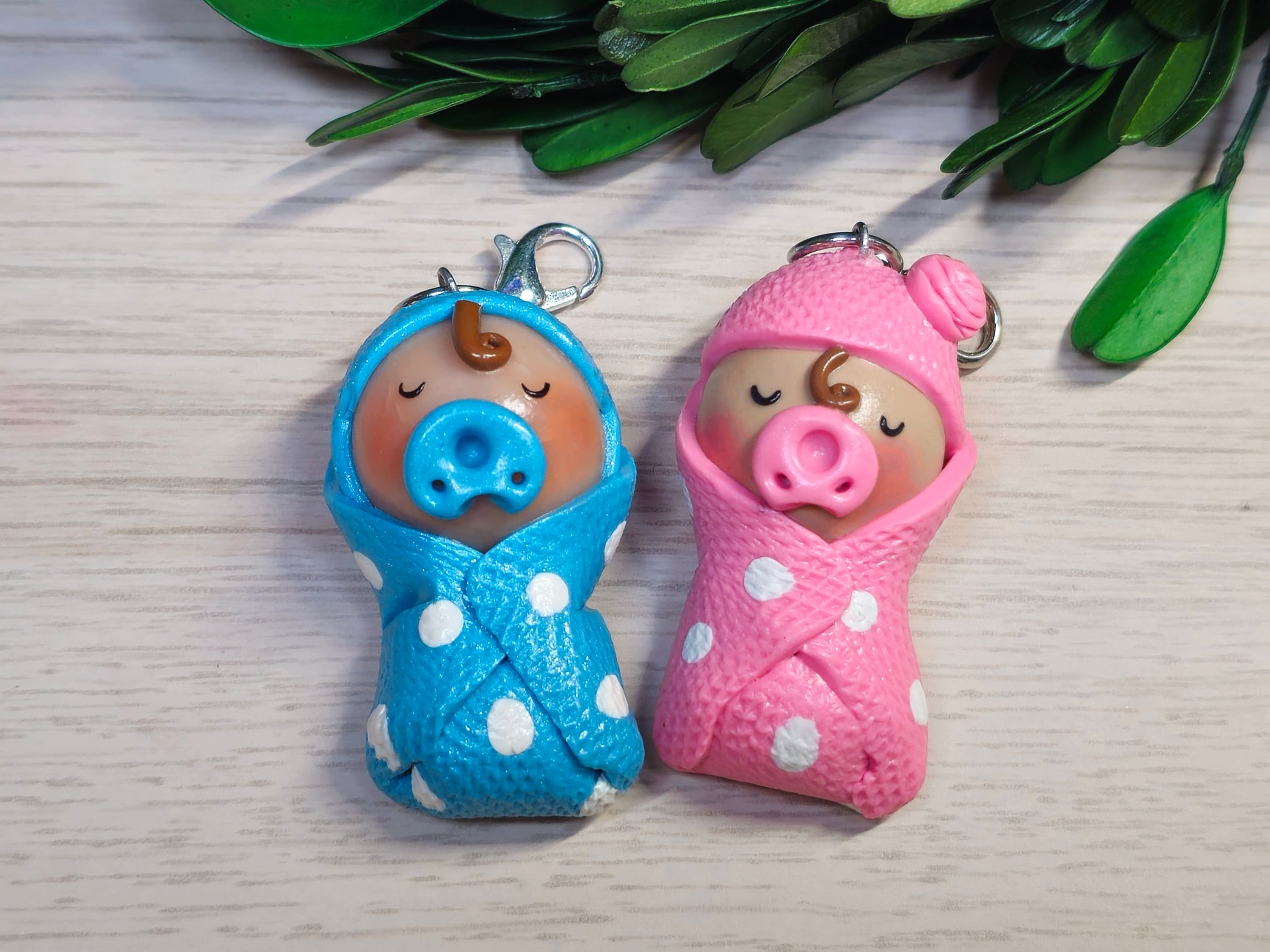 Polymer Clay Baby Charm: Polka Dot Blanket, NICU Nurse Gift