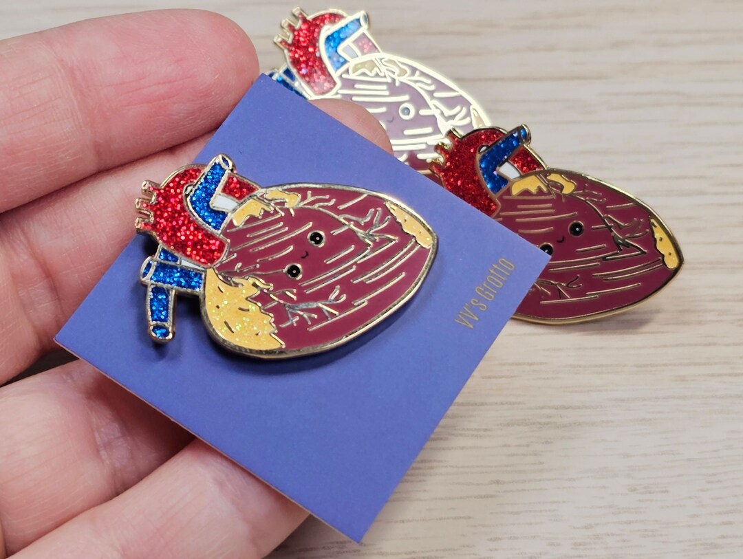 Anatomical Heart Enamel Pin, Ultrasound & Cardiology Gift - Etsy