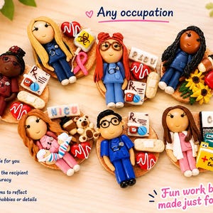 Custom Polymer Clay Profession Badge Reel: Personalized Occupational Gift