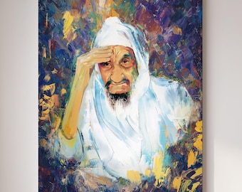 Baba Sali Portrait Print | Rabbi Yisrael Abuhatzeira Gedolim Art | Sephardic Tzadik Canvas | Jewish Wall Art by Shmueli Bell