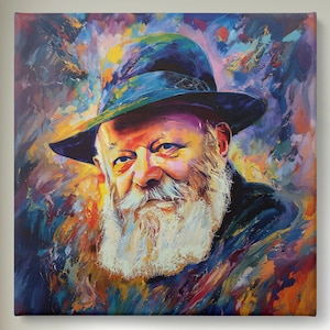 Lubavitcher Rebbe Canvas Print, Judaica art, Chabad Lubavitch Rebbe, Chabad  Jewish Wall Art for Home, Jewish Painting Gift, Shmueli Bell