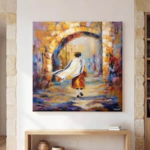Jerusalem Israel Wall Art – Jewish Home Decor, Old City Canvas Print, Judaica Artwork