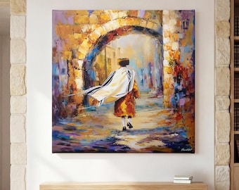 Jerusalem Israel Wall Art – Jewish Home Decor, Old City Canvas Print, Judaica Artwork