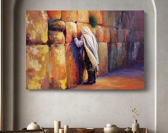 Large Jewish Art - Western Wall Kotel Judaica Canvas