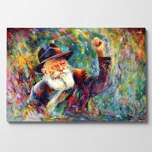 Lubavitcher Rebbe Canvas Print, Chabad Lubavitch Rebbe, Chabad Judaica wall art, Art for Jewish Home, Jewish Painting Gift | הרבי מלובביץ