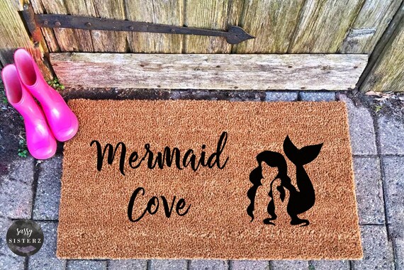 Doormat Mermaid Cove Doormat Welcome Mat Custom Doormat Personalized Doormat Custom Housewarming Gift