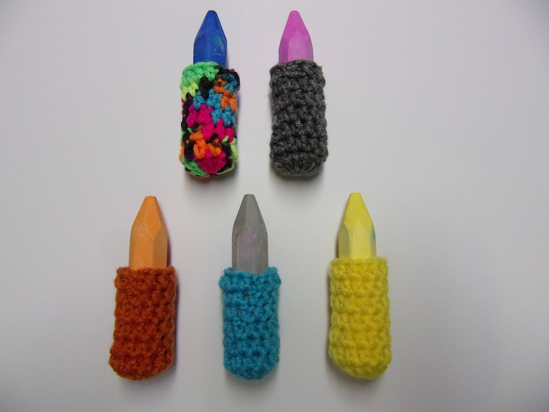 assorted colors treat bag filler outdoor fun activity sidewalk chalk holders party favors sidewalk chalk cozy hand crocheted set of 5
