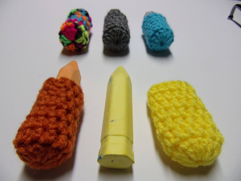 assorted colors treat bag filler outdoor fun activity sidewalk chalk holders party favors sidewalk chalk cozy hand crocheted set of 5