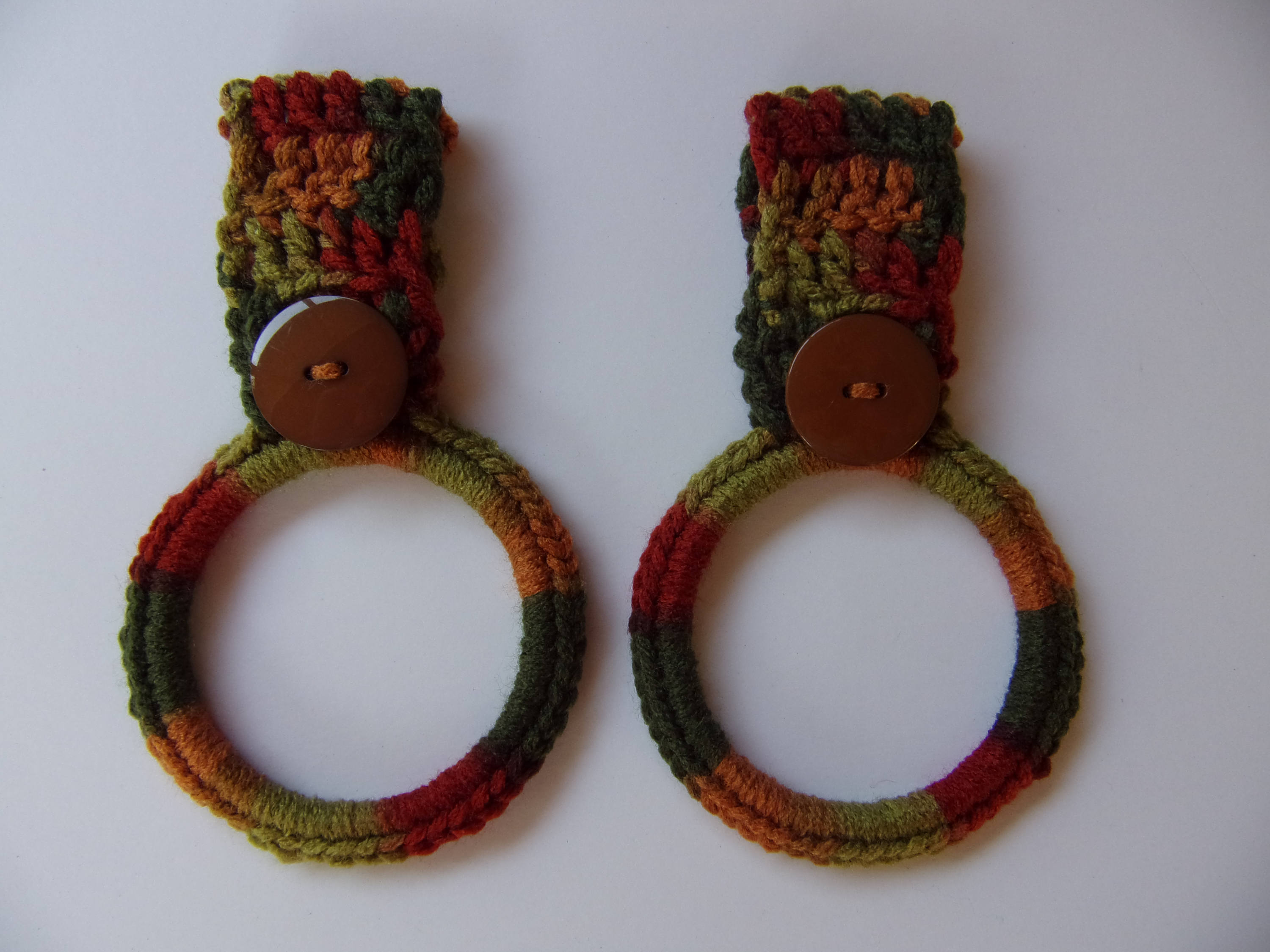 Crocheted hanging towel holders set of 2 kitchen towel ring Etsy