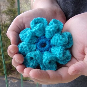 10 Crochet Flowers Motifs,crochet 3D Daisy Flower, White Flower