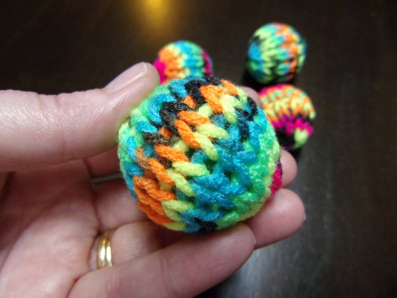 Loom Knitted Cat Toys 1 3/4 Set of 4 Cat Toy Bouncy Etsy