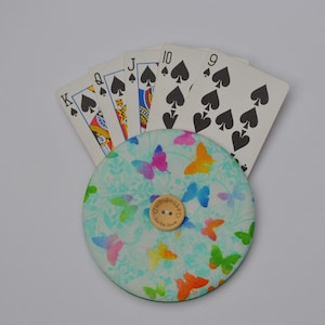 playing card holder butterfly, easy assist card holder, playing card holder, family game night card holder, summer no drop card holder